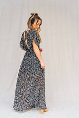 SIZE LARGE Garden Party Printed Maxi  Dress
