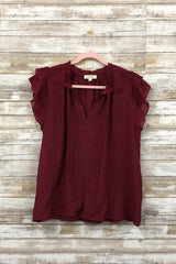 CARSON RUFFLE SHORT SLEEVE BLOUSE [ONLINE EXCLUSIVE]