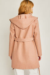 NYC Lights Belted Hoodie Coat