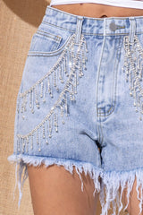 LIVING OUT MY DREAMS DENIM SHORTS  [ONLINE EXCLUSIVE]