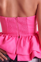 HIGH KEY RUFFLE STRAPLESS TOP [ONLINE EXCLUSIVE]