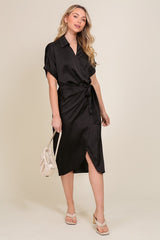 MOLLY SATIN WRAP DRESS [ONLINE EXCLUSIVE]
