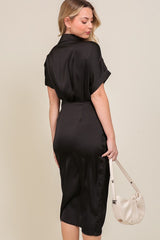 MOLLY SATIN WRAP DRESS [ONLINE EXCLUSIVE]