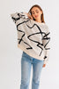 Poppy Abstract Pattern Oversized Sweater