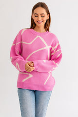 Poppy Abstract Pattern Oversized Sweater