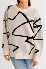 Poppy Abstract Pattern Oversized Sweater