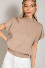 Mock Neck Short Sleeve Top