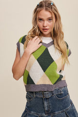 Aggie Cropped Sweater Vest