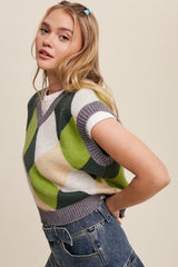 Aggie Cropped Sweater Vest