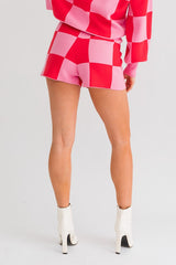 LILY CHECKERED SWEATER SHORTS [ONLINE EXCLUSIVE]