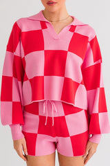 LILY CHECKERED SWEATER PULLOVER [ONLINE EXCLUSIVE]