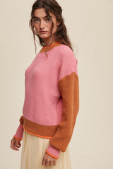 Oh So Cute Color Block Knit Sweater [online exclusive]
