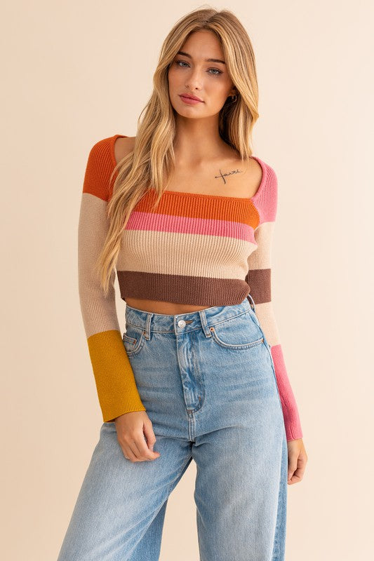 Brunch Girl Stripe Knit Top [online exclusive]