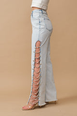 Bejeweled Trim Stretch Denim Jeans [online exclusive]