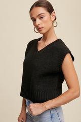 Oh So Soft Cropped Knit Vest