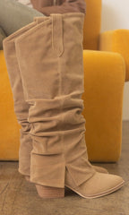 KKE Originals Thea - Fold Over Slit Jean Boots [online exclusive]