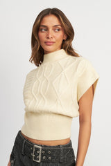 GEMMA TURTLE NECK RIBBED KNIT TOP