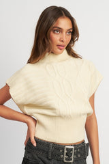 GEMMA TURTLE NECK RIBBED KNIT TOP