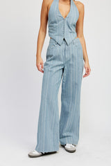 WAVELY MID RISE WIDE LEG PANTS