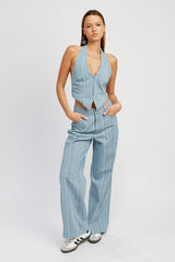 WAVELY MID RISE WIDE LEG PANTS