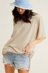 Lola Mineral Washed Oversized Short Sleeve Top