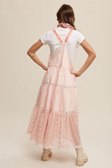 Lacey and Tiered Romantic Overall Maxi Dress