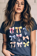 Bow Ribbon Collage Girl Era Graphic T-Shirt