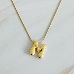 Balloon Letter Initial Necklace