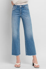 VERVET Mika High Rise Ankle Slim Wide Jeans