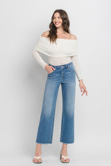 VERVET Mika High Rise Ankle Slim Wide Jeans