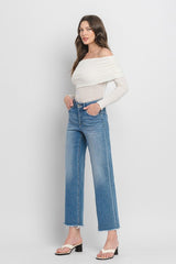 VERVET Mika High Rise Ankle Slim Wide Jeans