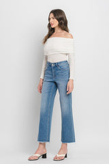 VERVET Mika High Rise Ankle Slim Wide Jeans