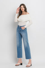 VERVET Mika High Rise Ankle Slim Wide Jeans