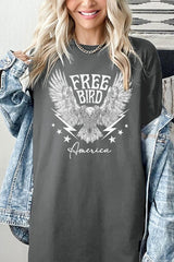 Free Bird America Graphic Heavyweight T Shirts