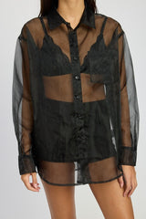 VIBE CHECK OVERSIZED ORGANZA SHIRT