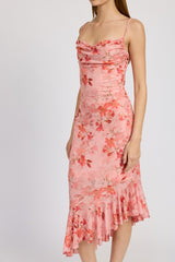 LILY FLORAL ASYMMETRICAL DRESS