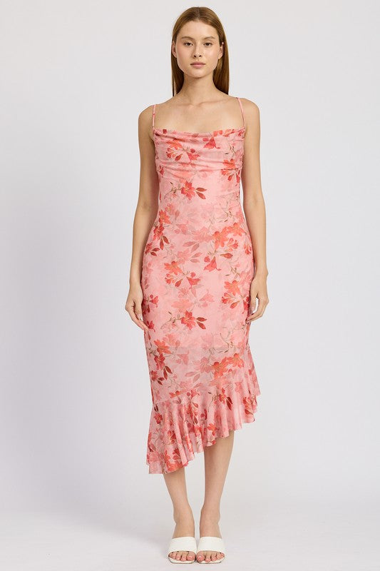 LILY FLORAL ASYMMETRICAL DRESS