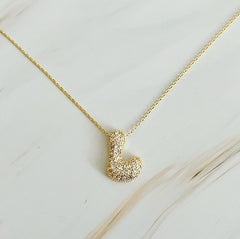 Pick Me Crystal Bubble Initial Necklace