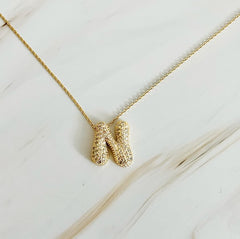 Pick Me Crystal Bubble Initial Necklace