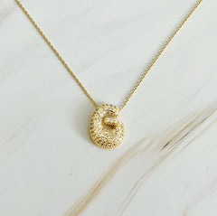 Pick Me Crystal Bubble Initial Necklace