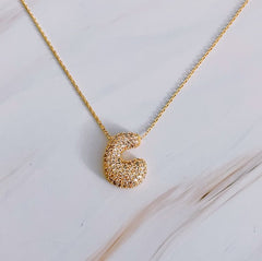 Pick Me Crystal Bubble Initial Necklace