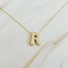 Pick Me Crystal Bubble Initial Necklace