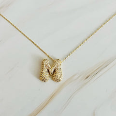 Pick Me Crystal Bubble Initial Necklace