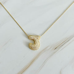 Pick Me Crystal Bubble Initial Necklace