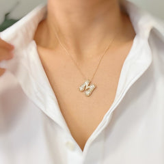 Pick Me Crystal Bubble Initial Necklace