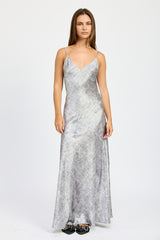 ICY CRUSHED VELVET MAXI DRESS