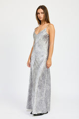 ICY CRUSHED VELVET MAXI DRESS