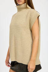 MAXWELL SPLIT BACK TURTLE NECK SWEATER TOP