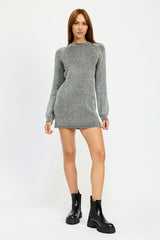 IVY MOCK NECK MINI RIB DRESS