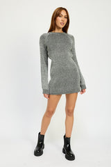 IVY MOCK NECK MINI RIB DRESS